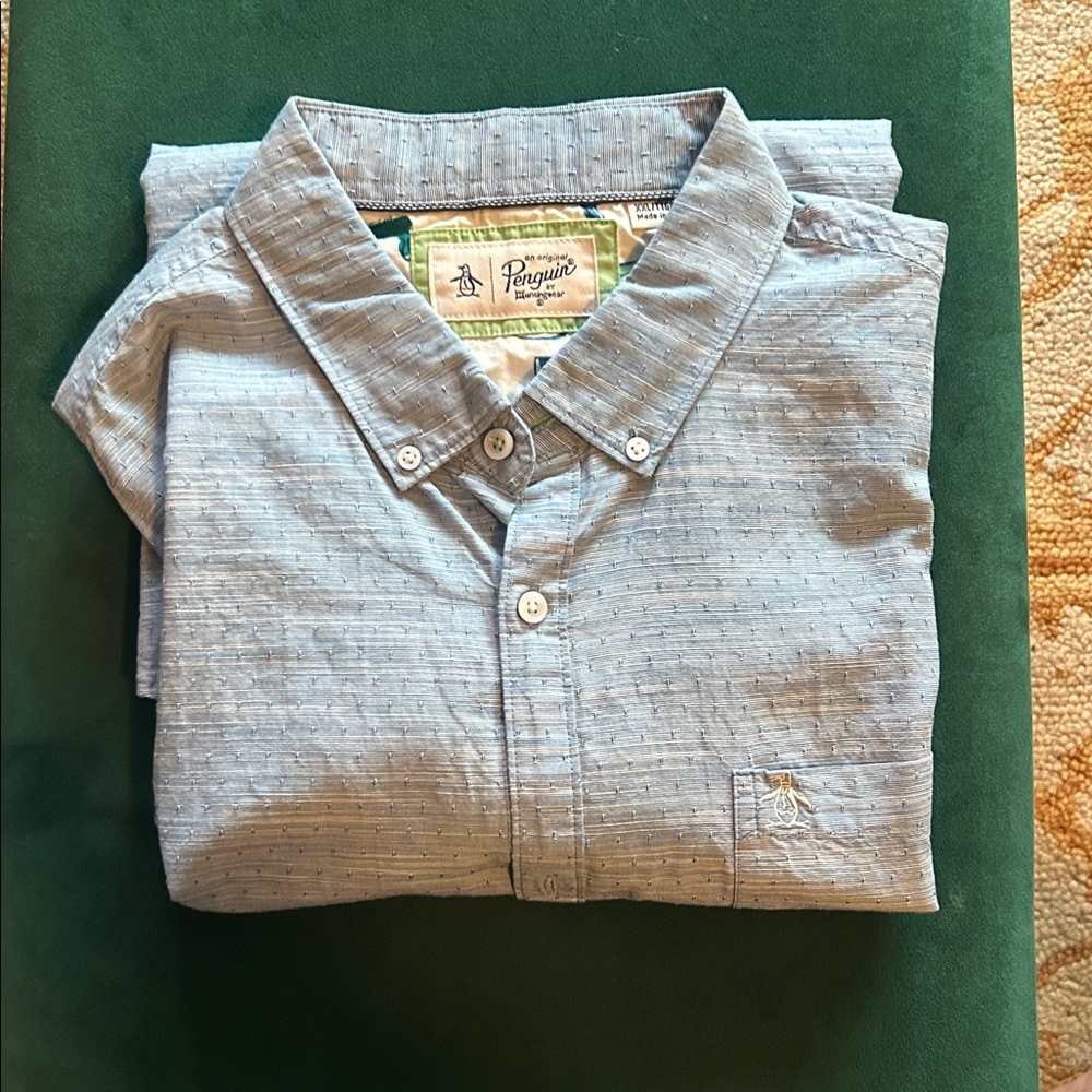 ORIGINAL PENGUIN 100% cotton styled smart casual shirt, xxl fitted more like xl